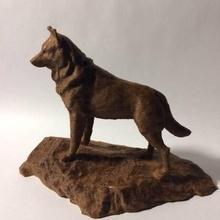 husky statue - michigan tech toys & games dog 3d print model - Mito3D