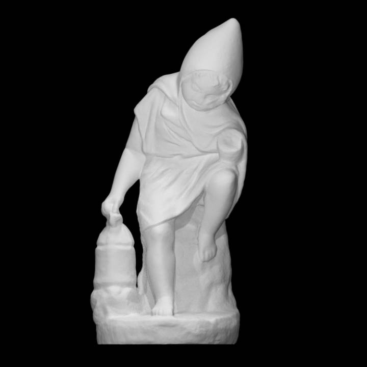 statuette sleeping child lamp scan halfbody 3D print model - Mito3D