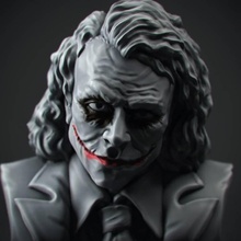 joker funda defter büst hayran Sanat 3 boyutlu batman karanlık şövalye zbrush komik dc çizgi roman fanart Başlat Joker sağlık defteri starrt 3d print model - Mito3D