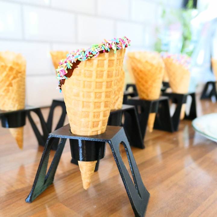 gelato cono titolare supporto giardino cucina domestico 3D print model - Mito3D