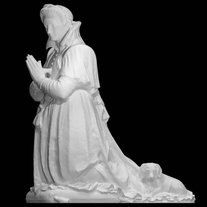 marie barbancon candy scansione cristiano cane vestito Regina reale scultura statua Chiesa 3dprint nobile 3dscan Principe inginocchiato pregando borghese 3D print model - Mito3D