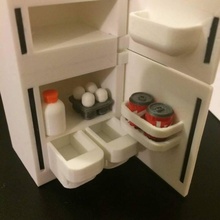 miniature refrigerator toys & games house kitchen 3d print model - Mito3D