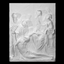 virgin mary swooning dead body christ foot cross scan christianity jesus man mythology woman french religious relief washingtondc fullbody monnot 3d print model - Mito3D