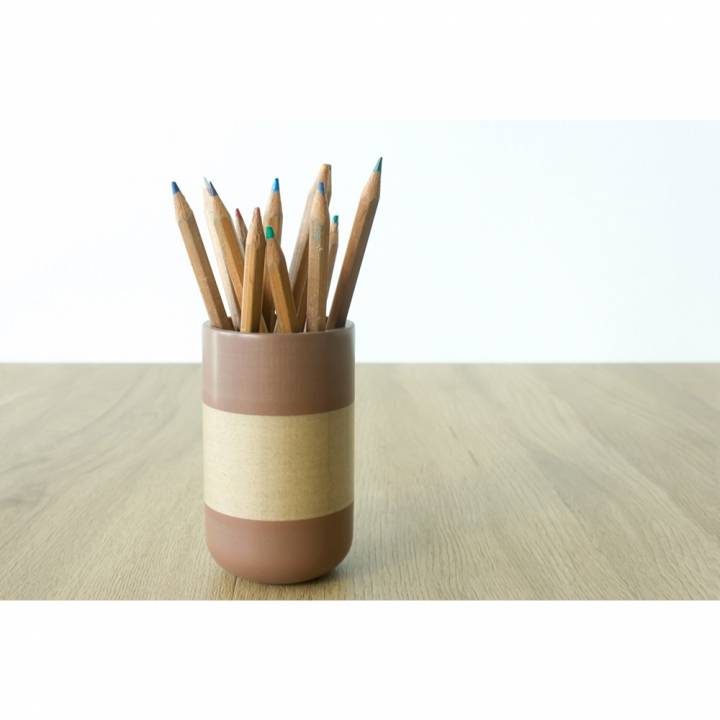 pen holder & garden desk office pencil wood desktop penholder organizer colorfabb pencilholder bcn3d bcn3dsigma 3D print model - Mito3D