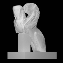 Etrusker Sphinx Scan Tier Frau halber Körper 3d print model - Mito3D