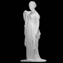 queen caroline amalie scan sculpture statue woman 3dprint plaster scandinavia noble 3dscan denmark original clothe thorvaldsen 3d print model - Mito3D