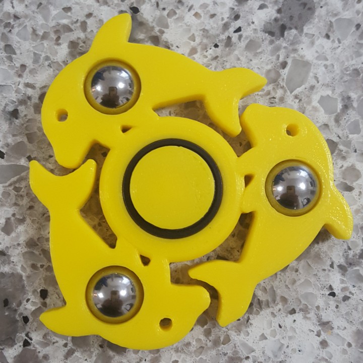 delfín juguetes juegos tinkercad fidget spinner edc 3D print model - Mito3D