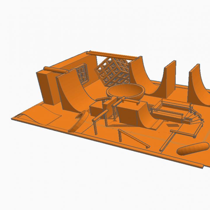 escala parque tortura teste tinkercad concurso madeintinkercad Parque skate fingerboardpark 3D print model - Mito3D