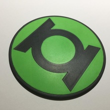 vert lanterne corps logo Coaster jardin plaque bande dessinée dc signe Verte 3d print model - Mito3D