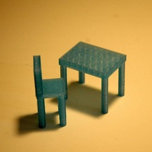 table chaise jouets Jeux tinkercad 3d print model - Mito3D