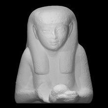 fragmentarisch ägyptisch Gips Zahl isis Horus Scan Frau halber Körper 3d print model - Mito3D