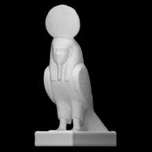 Mısırlı yaldızlı gesso boyalı Odun ba bird taramak hayvan adam tam boy 3d print model - Mito3D