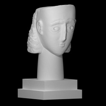 south arabian alabaster head woman scan portrait 3d print model - Mito3D