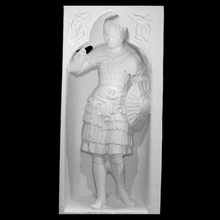 knight armor shield scan christian gothic sword church 3dprint 3dscan relief cathedral culturalheritage reims 3d print model - Mito3D