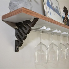 wine glass shelf - 3d printing build & garden diy decor wineglass 3d print model - Mito3D