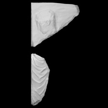 Partenón friso norte iii 6 escanear mujer medio cuerpo 3d print model - Mito3D