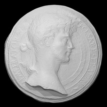 medallion portrait emperor trajan scan man halfbody 3d print model - Mito3D
