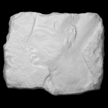 limestone relief pharaoh scan man halfbody 3d print model - Mito3D