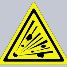 explosion hazard warning sign fan art weapon chemistry laboratory explosive dinamyte 3d print model - Mito3D