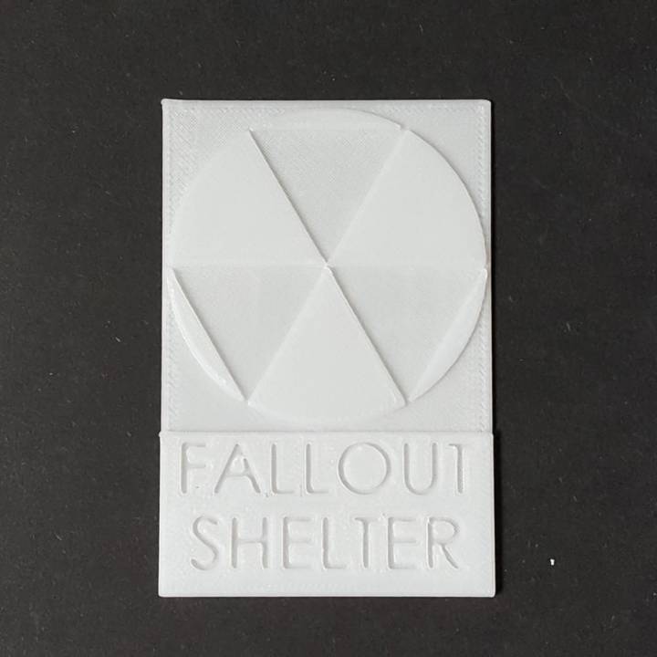 falout shelter sign fan art fallout radiation survival prepper 3D print model - Mito3D