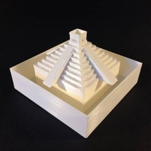 el castillo mayan pyramid planter+decorative waterfall & garden tinkercad 3d print model - Mito3D