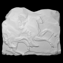 Partenón friso sur xvi 42 43 escanear animal hombre medio cuerpo 3d print model - Mito3D
