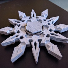 rwby - schnee symbol spinner toys & games inspiration simple snowflake 2 mirror fidget roosterteeth weiss onebearing 3d print model - Mito3D