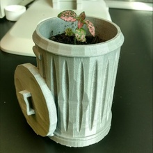 trash planter & garden tinkercad 3d print model - Mito3D