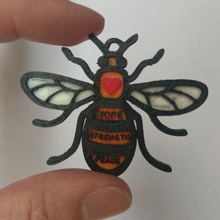 manchester peace bee pendant jewellery insect support charity 3d print model - Mito3D