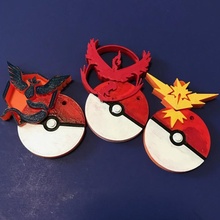lendário Pokémon chaveiros moda acessórios chaveiro Pokemongo articuno zapdos moltres 3d print model - Mito3D