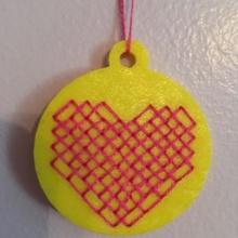 cross stitch pendant heart jewellery necklace cross-stitch 3d print model - Mito3D