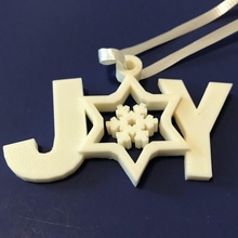 joy christmas ornament & garden snowflake spinning xmas 3d print model - Mito3D