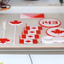 canada day party pack & garden coaster flag coasters bottle opener multicolor maple leaf multi-color 3d print model - Mito3D