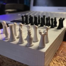 mini xadrez caixa borda jogos tabuleiro peças miniquê 3d print model - Mito3D