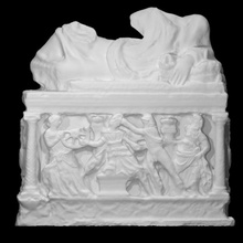 etruscan alabaster urn scan sarcophagus fullsize 3d print model - Mito3D