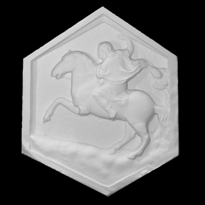 caballo montando escanear animal hombre tamaño completo 3D print model - Mito3D