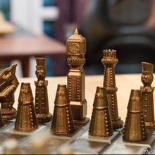 steampunk chess set board games 3d print model - Mito3D