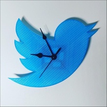reloj Twitter faça upcycle ventilador arte relógio reciclar decoração parede mídia social decoraci oacute manualidades reciclaje tiempo redes sociais 3d print model - Mito3D