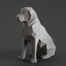 poly dog - beto toys & games animal pet lowpoly minimal faceted labrador goldenretriever 3d print model - Mito3D
