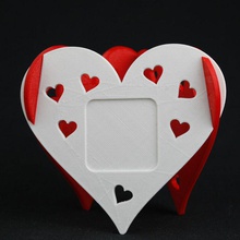 heart photo frame & garden hearts love 2d slot eart 3d print model - Mito3D