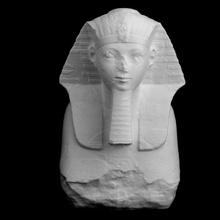 head shoulders sphinx hatshepsut metropolitan museum art york scan bust egyptian queen sculpture pharaoh 3d print model - Mito3D