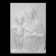 Madonna bambino scansione donna sollievo metà corpo 3d print model - Mito3D