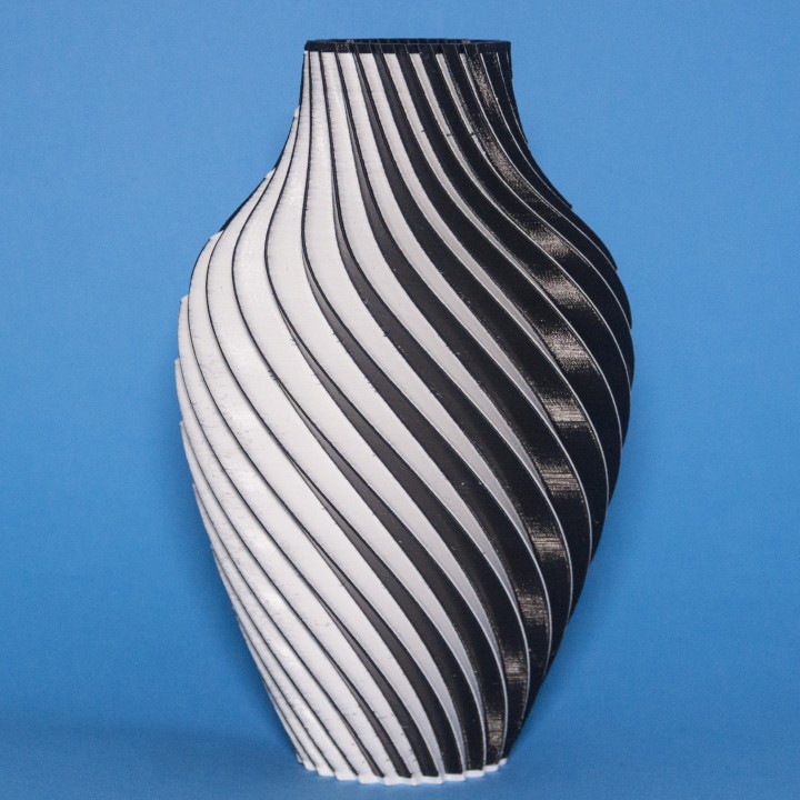 chromatic split vase & garden twist spin extruder dual color spiralize 3D print model - Mito3D