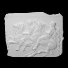 parthenon frieze west 18-19 scan man horse relief fullsize 3d print model - Mito3D