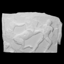 parthenon frieze west xiv 26-27 scan man horse relief fullsize 3d print model - Mito3D