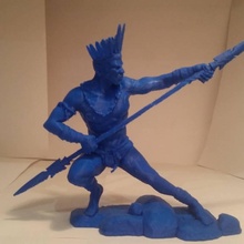 guerreiro indigena ventilador Arte juguete guerrero Brasil Figura acción indio 3d print model - Mito3D
