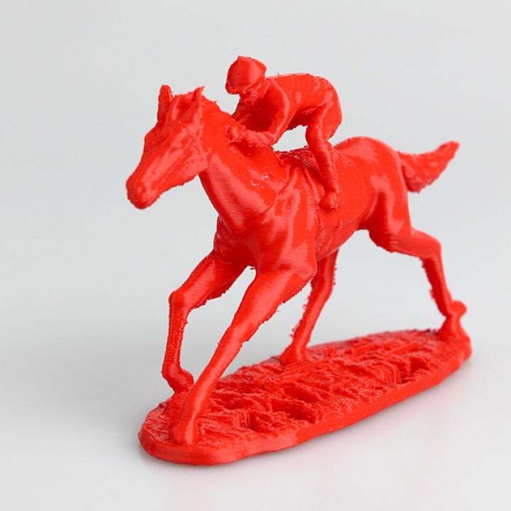 Cavalo de corrida preto pulando com pele de Jokey Modelo 3D $209