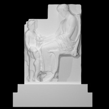 funerary stele farewell scene scan man child fullbody 3d print model - Mito3D