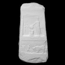 votary stele apollo leonteios scan animal man woman fullbody 3d print model - Mito3D