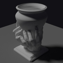 el tutma Fincan Bahçe anatomi eller heykel 3d print model - Mito3D